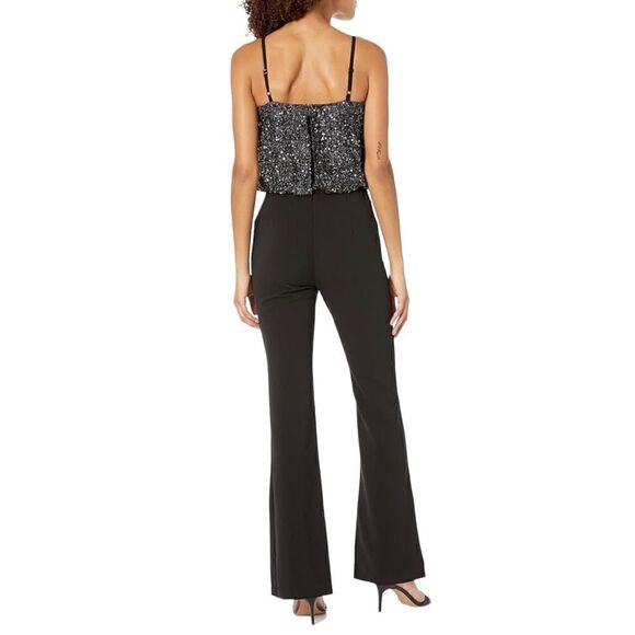 Parker Black Sequin Bodice Jumpsuit Size 6 - Picture 2 of 7